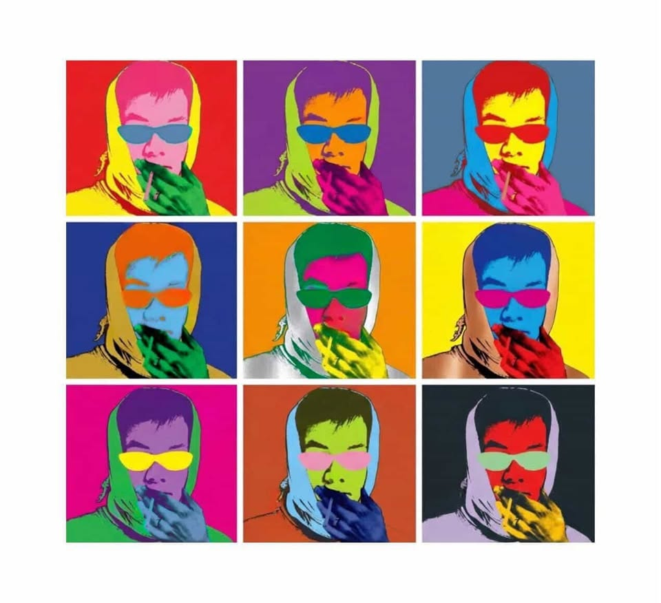 CYK colorful pop-art portrait grid